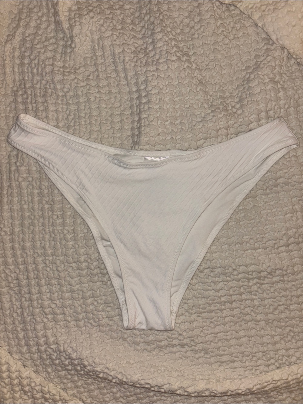 H&M White Ribbed Bikini Bottom